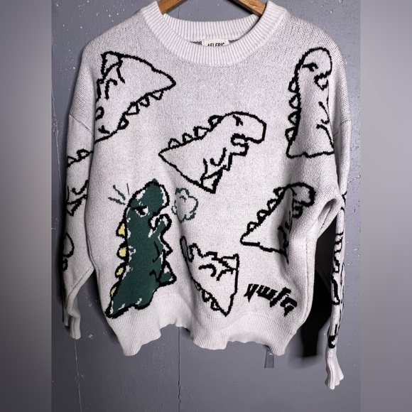 Aelfric Eden oversized dinosaur cartoon pattern sweater woman size Small - Picture 1 of 11